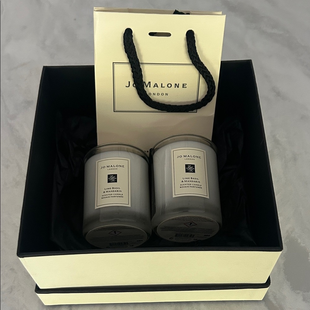 NIB! Two Jo Malone Travel Candles - Lime, Basil, Mandarin